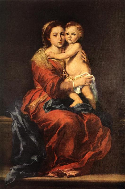 MURILLO, Bartolome Esteban Virgin and Child with a Rosary sg